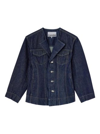 Ganni buttoned denim jacket - women - Fabric - 34 - Blue
