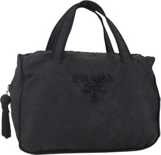 Prada Pre-owned Handbags, female, Black, Size: ONE SIZE Pre-owned Vintage Nylon Handbag