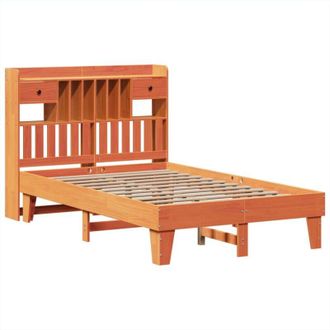 vidaXL Vidaxl - Estructura De Cama Sin Colch&oacute;n Madera Maciza Marr&oacute;n 135x190 Cm