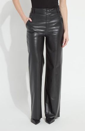 Lyss&eacute; Ada Faux Leather Wide Leg Pants in Black at Nordstrom, Size X-Small