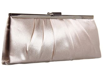 Jessica McClintock Blaire Womens Satin Frame Evening Clutch Bag Purse with Shoulder Chain Included, Champagne, One Size