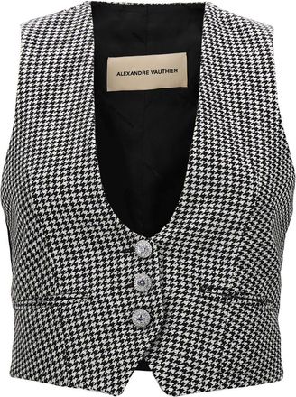 Alexandre Vauthier BlackWhite Houndstooth waistcoat