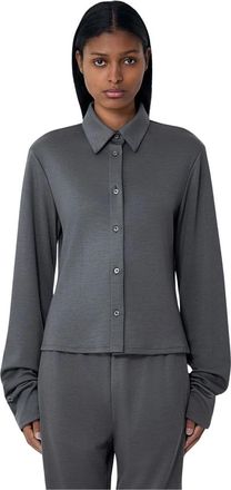 Rier Mini Polar Shirt - Dames - Overhemden - Grijs - L - Wol - Overhemden