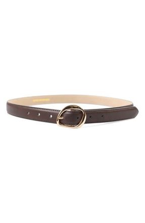 Petit Moments Abstract Faux Leather Belt in Chocolate/Gold at Nordstrom, Size Medium