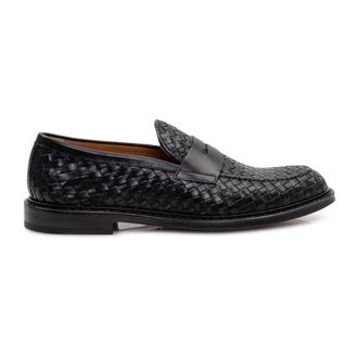 Doucal's Loafers, male, Black, Size: 10 1/2 US Penny Adler Moccasin