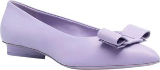 Ferragamo Womens Viva Bow Ballerina Shoes In Purple