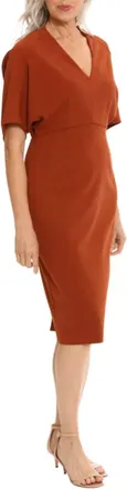 London Times Short Dolman Sleeve Sheath Dress In Sequoia