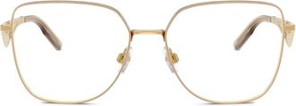 Dolce & Gabbana Eyewear lace-detail geometric glasses - Gold