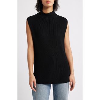 Cloth & Stone Mock Neck Sweater Vest in Black at Nordstrom, Size X-Small