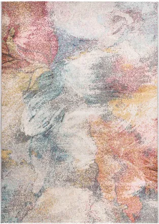 Atticgo Alfombra exterior abstracta beige/rosa/azul 120x170 cm