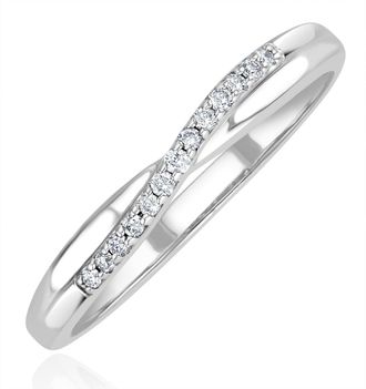 The Diamond Store Lab Diamond Half Eternity Wave Ring 0.05ct in 925 Silver