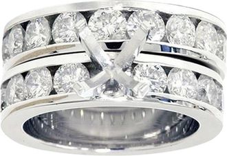 Pompeii3 3ct Diamond Engagement Semi Mount Wedding Ring Set White Gold Channel Set Size Selectable
