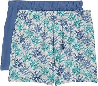 Tommy Bahama 2-Pack Knit Boxers Mens Underwear Grey Palm : 2XL, Cotton/Spandex