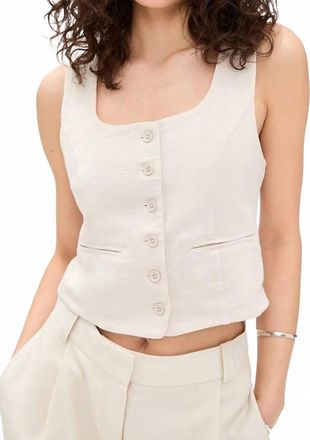 Blank NYC Square Neck Sleeveless Top In Natural