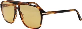 Tom Ford Autari Zonnebril - Heren - Zonnebrillen - Bruin - 56 MM - Accessoires