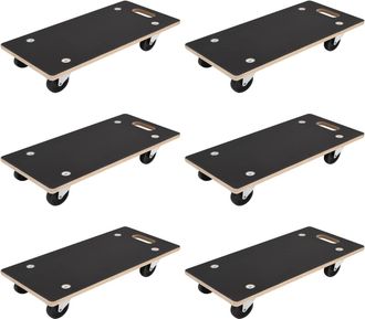 vidaXL Carro De Transporte 6 Uds. Gris Madera Contrachapada Vidaxl