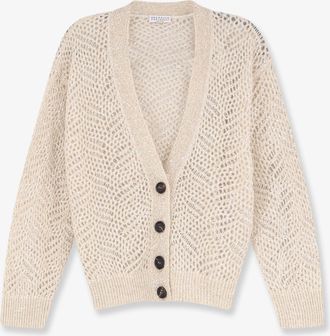 Brunello Cucinelli Cardigan in misto mohair con iconico motivo Dazzling - BRUNELLO CUCINELLI - gender_Woman