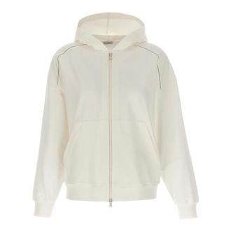 Brunello Cucinelli Dames, Sweatshirts & Hoodies, Wit, Maat: XL