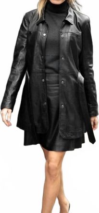 Mauritius Gennie Regular Fit Leather Jacket In Black