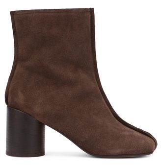Maison Margiela Womens Ankle Boots Suede Dark Brown Calfskin