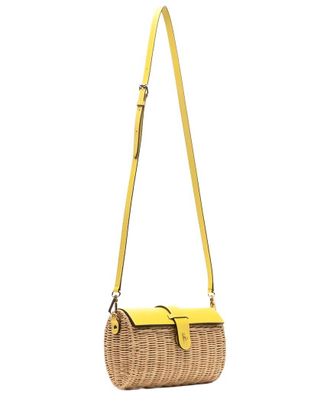 Frances Valentine Betsy Wicker & Leather Crossbody Clutch