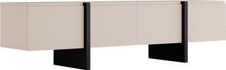 Vente-Unique Mueble TV con 4 puertas de MDF - Beige y Negro - LUVONIA