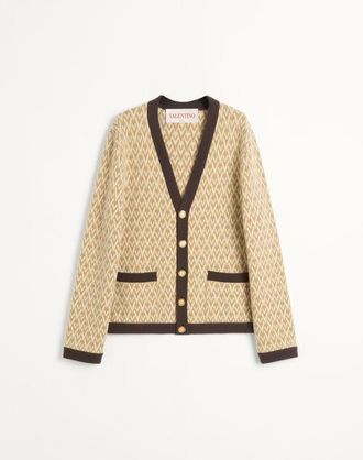 Valentino Wool Cardigan With Toute La V Pattern