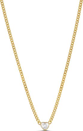 SHYMI Fancy Shape Curb Chain Necklace -.925 Sterling Silver, 14k Gold-Plated - Rhodium Plated, Cubic Zirconia, Adjustable Chain