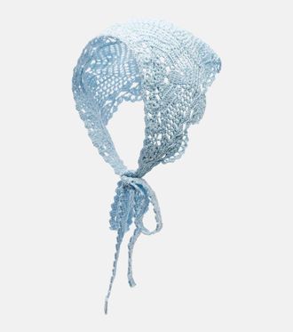 Anna Kosturova Crochet cotton head scarf
