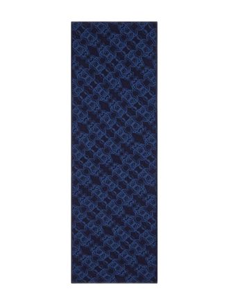 Roberto Cavalli monogram-pattern scarf - men - Wool/Acrylic - One Size - Blue