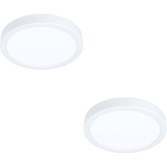 Loops 2 PACK White Round LED Ceiling Light - Stylish Indoor Semi-Flush Light