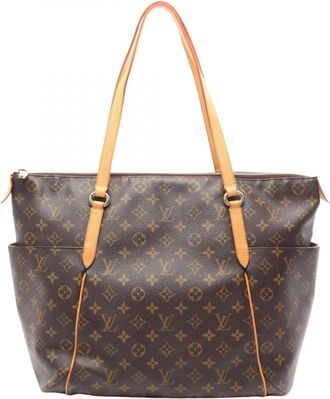 Louis Vuitton Brown Pvc Coated Canvas Leather Handbag Tote Bag (Pre-Owned)