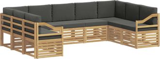 vidaXL Conjunto De Sof&aacute;s De Exterior 9 Uds. Blanco Y Antracita Vidaxl