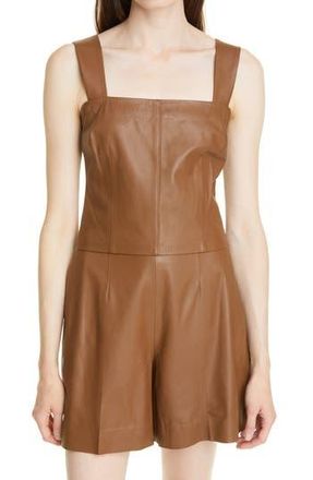 Vince Square Neck Leather Tank Top in Fawn-Fawn at Nordstrom Rack, Size 8
