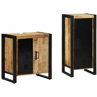vidaXL Vidaxl - Set di mobili per il bagno 2 pcs Legno di mango massello