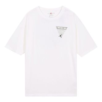 Nike Jordan Mens Air Jordan Flight Essentials Washed Basketball Sports Printing Round Neck Short Sleeve White T-Shirt CZ8064-101