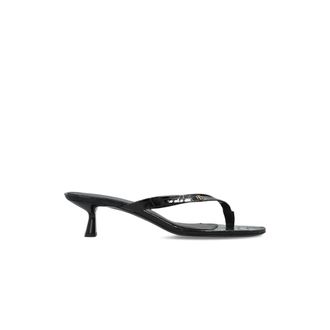 Anine Bing Heeled Mules, female, Black, Size: 10 US Noelle Leather Heeled Sandals