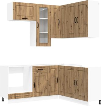 vidaXL Unidad De Cocina Kalmar 8 Uds. Roble Artisan Vidaxl