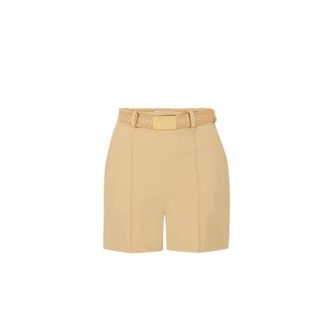 Elisabetta Franchi Short Shorts, female, Brown, Size: XS Shorts in technical bi-elastic fabric with belt