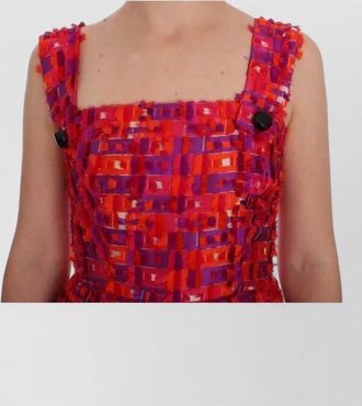 Dolce & Gabbana silk sleeveless square-neck a-line knee-length dress