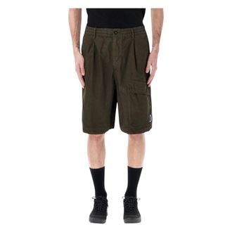 C.P. Company Long Shorts, male, Green, Size: 2XL Microreps Boxy Cargo Shorts