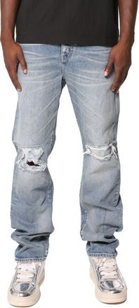 Purple Sun Faded Hickory Ripped Relaxed Fit Jeans in Light Indigo at Nordstrom, Size 36