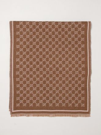 Gucci Sciarpa double face in pura lana con motivo GG jacquard e frange