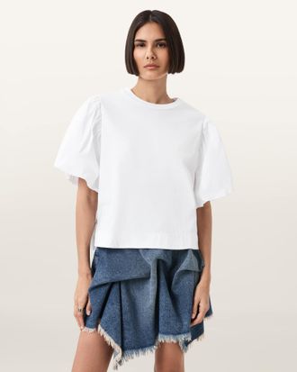 AllSaints Jess Relaxed Woven T-Shirt