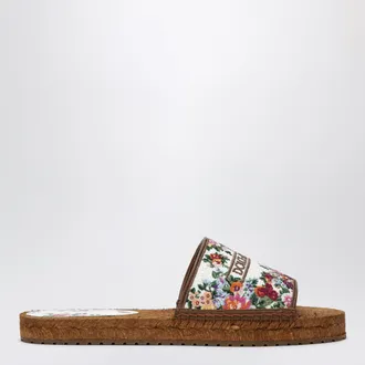 Dolce & Gabbana Fabric espadrilles with embroidered flowers, white/multicolour