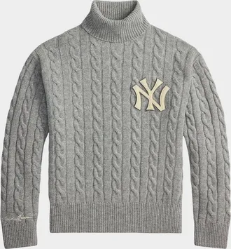 Polo Ralph Lauren Men & apos;s New York Yankees Cable-Knit Turtleneck Sweater