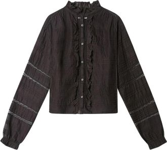 Isabel Marant Peline Top - Dames - Blouses - Zwart - S - Katoen - Overhemden