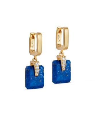 Astley Clarke Gold Deco Lapis Drop Huggies at Nordstrom