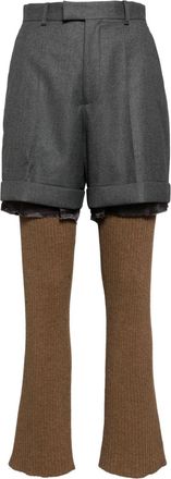 Undercover panelled trousers - women - Cupro/Wool/Polyurethane - 1 - Grey