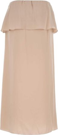 Chlo&eacute; Womens Pastel Pink Satin Skirt Rosedust Exterior: Silk Gonne